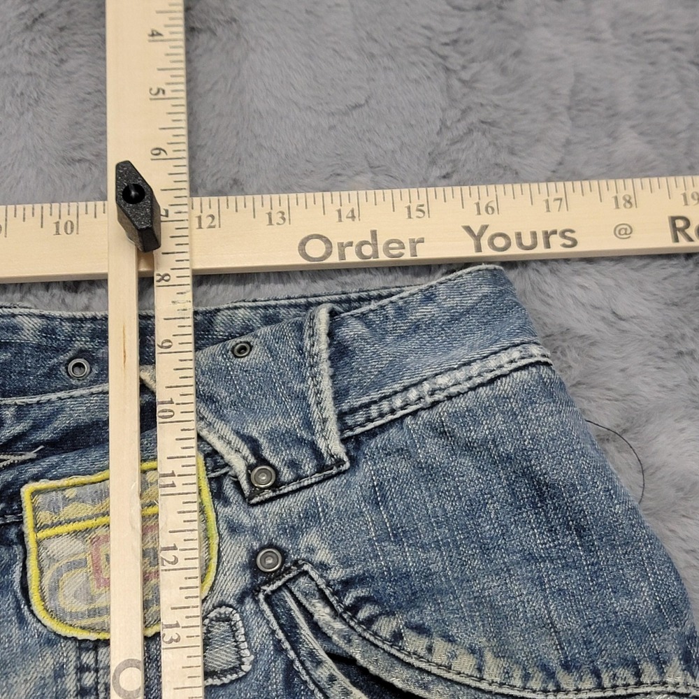 Diesel Jeans Mens 32x33‎ Blue Straight Distressed Motor Club Patch Biker Y2K - Picture 10 of 16
